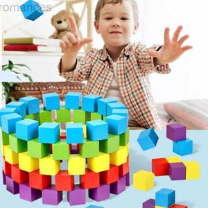 Magneten magnetisch speelgoed 50/100 pc's/set 2*2*2 cm kleurrijke houten kubus bouwstenen speelgoed voor kinderen educatieve speelgoed vierkanten stack high game baksteen 240409