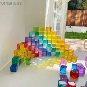 Magnetische magnetische speelgoed Acryl Lucent Cubes Bouwstenen Bouwstenen transparant stapelspeelgoed voor kinderen indoor outdoor play game kinderen vroege educatieve speelgoed 240409