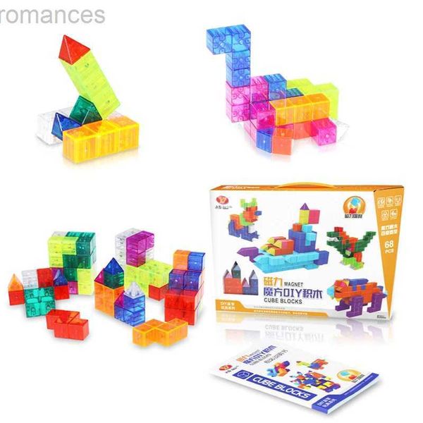 Magnets Juguetes magnéticos Niños Magnetic Cube Luban Block Toys para Boy and Girl Color Magnetic Magnety-Child Interactive Desktop Toys Gifts 240409