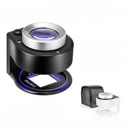 Lenti d'ingrandimento 60x lente d'ingrandimento USB ricaricabile lente d'ingrandimento in vetro ottico lente d'ingrandimento con 6 luci UV LED per francobolli monete gioielli 231128