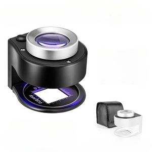 Loupes Loupe 60x Loupe rechargeable USB Loupe de lentille en verre optique avec 6 lumières UV LED pour timbres de pièces de monnaie bijoux 231128