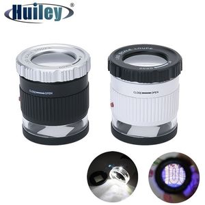 Loupe Bijoux Loupe avec 3 LED 3 Lumière UV Lentille en Verre Optique Grossissement 30x Loupe pour Identifier les Timbres Monnaie Antique 230410