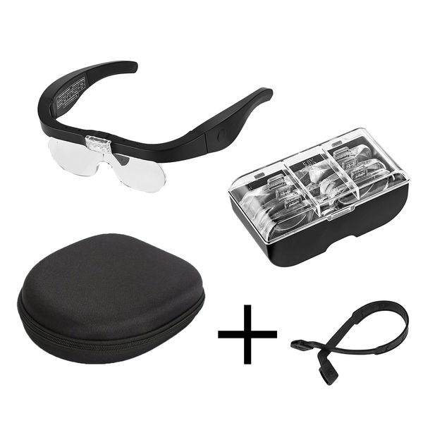 Loupes Loupes LED USB rechargeables 1,5 x 2,5 x 3,5 x 5,0 x avec lumière pour réparation d'horloger de lunettes portant une loupe de lecture 230925