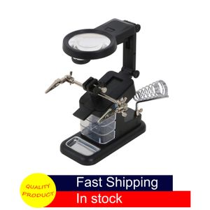 Loupe de soudage Loupe avec lumière LED 3X 4.5X 25X Lentille Auxiliaire Clip Loupe Loupe de bureau Outil de réparation de soudure de troisième main 230410