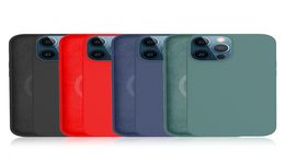 Magsafe Case Voor iPhone 12 Pro Cover Vloeibare siliconen hoesjes Coque Fundas Voor iPhone 12 Pro Max Mini Case luxe Ondersteuning Magsafe8700312