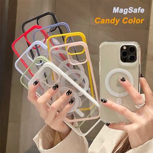 Housse de charge magnétique sans fil Magsafe pour iPhone 13 12 11 Pro Max XS XR accessoire de téléphone coloré