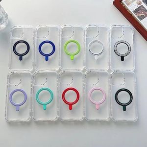 Magsafe Cases Clear Cover 3in1 PC Frame TPU Avec Airbags pour iPhone14 PRO PLUS PROMAX 13 12 11 Samsung GalaxyS23 Xiaomi