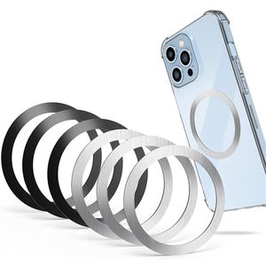 Magsafe magnétique plaque métallique autocollant anneaux cercle pour chargeur sans fil aimant voiture support de téléphone portable feuille de fer pour iPhone 14 13 12 pro max mini