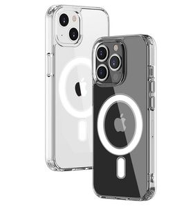 Magsoge Étuis de téléphone antichoc magnétiques transparents en acrylique transparent pour iPhone 14 Pro Max 14Plus 13Pro 12 11 XR 8G avec emballage de vente au détail Compatible Magsafe Charger Cover