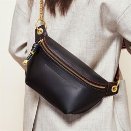 MAHEU Ins Corea moda estilo mujer bolsos de cuero genuino riñoneras deporte bolsa de viaje al aire libre para damas niñas riñonera MX2002570