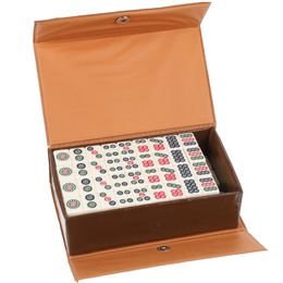 Mahjong Game Set Chinese MAH mini jongg Portable Tiles sets Travel Jong Majiang Kit traditionnel jeu de société classique Tile 240401