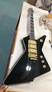 Rare Destroyer Black Phil Collen Guitare électrique Floyd Rose Tremolo Bridge Gold Hardware Abalone Pearl Block Inlay 3 Pickups Finition Noir
