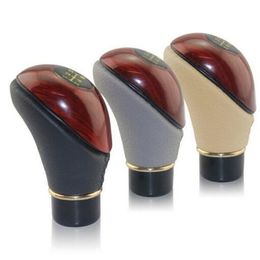 Mahogany PU 5-speed handgeschakelde tandwielknop hendel auto styling stick shift auto modificatie accessoires