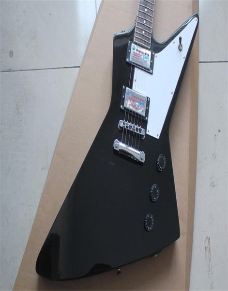 Guitare électrique explorer noire en bois d'acajou012345678641755