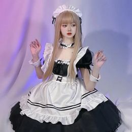 Maid -kostuums Zwart Witte Outfit Anime Cosplay Sexy Gothic Lolitamiad -jurk Kawaii Fairy Uniform Plus Size Lingerie Cloths 240319