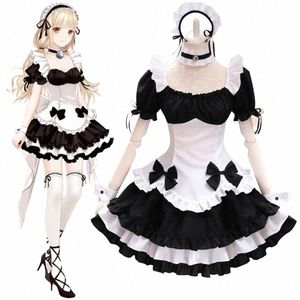 Maid Dr Anime Cosplay Costumes Lolita Dr Noir Blanc Maid Waitr Apr Dres Uniforme Filles Femme Costumes De Scène De Fête j60Q #