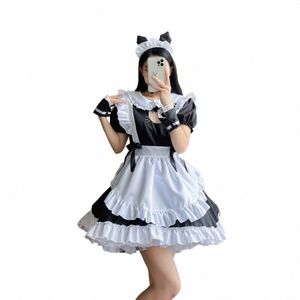 Maid Dr Uniform Sexy Lingerie Voor Vrouwen Cosplay Kostuum Kat Hollow Temptati Pak Rollenspel Kant Lolita Outfit Erotische t3xK #