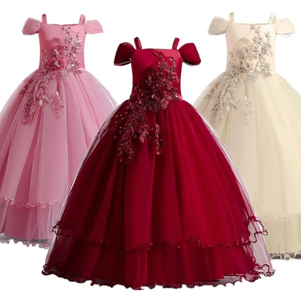 Maid d'Honneur Robe Wedding Formel Evenal Dance Président Robe Fleur Fleur Elegant Birthday Party Princess Robe