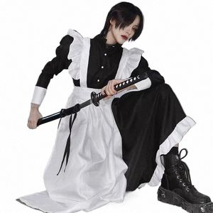 Maid Outfit Cosplay Lolita Set Vêtements Vintage Hommes Femmes Style japonais Mignon Kawaii Uniformes Halen Cosplay Costume J4fJ #