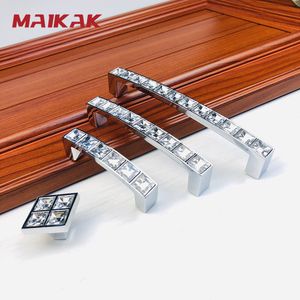 Maikak Crystal Glass Knobs Cabinet Handles Silver Crystal Armotboard tire les boutons du tiroir