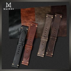 Maikes Release rapide bande de montre Italie en cuir tanné végétal pour Huawei Galaxy Watch 22 mm Cow Watch Bracelet Le cuir STRAP 240408