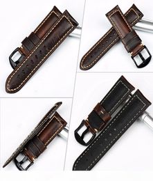 Maikes Watch Accessories Watch Band 20 mm 22 mm 24 mm 26 mm Special Oil Wash Leather Watch Barh -horlogebanden voor Panerai IWC Y190709027044370