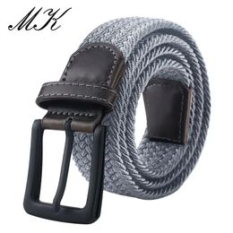 Maikun Canvas ceintures pour hommes Fashion Metal Pin Boucle Military Tactical Strap Male Male Elastic pour pantalon Jeans 240322