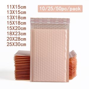 Bolsas de correo 102550 piezas Rosa Poly Bubble Mailers Sobres acolchados Forrado Wrap Polymailer para embalaje Maile Self Seal 221128