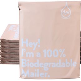 Bolsas de correo 50 unids Beige100% D2W Organizador de mensajería biodegradable Eco Polyers Sellado Entrega de sobres 230428