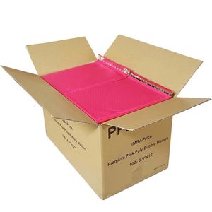 Bolsas de correo Pink Bubble 50 sobres para embalaje acolchado sello de envío de regalo acolchado púrpura y negro 230428