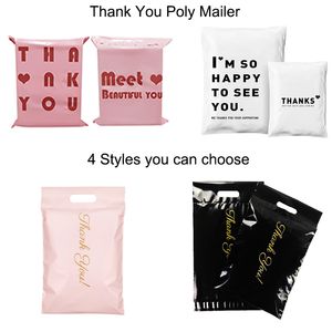 Mailbags Poly Mailers Dank u roze/zwart/wit zware zelfafdichte Mailing Enveloppen 230428