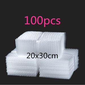 Mailers 100 stcs 20x30cm plastic wrap envelop witte bubbelverpakkingszakken Pe Clear Shockproof Backing Bag Dubbele film Bubble Bag