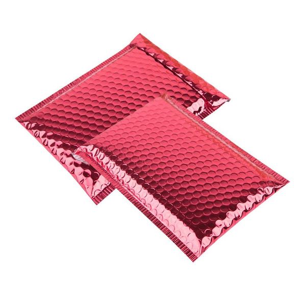 Envoyez 100pcs 4 tailles Bubble Mailer Red Red Film Film Bubble Enveloppes Sacs postaux Sacs postaux Enveloppe d'expédition rembourrée Package étanche