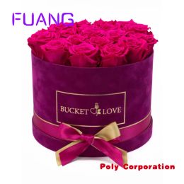 Mailers Custom Luxury Round Vorme Velvet Gift Flower Box/Suede Rose Box/Velvet Jewelry Packaging Boxspacking Box voor kleine bedrijven