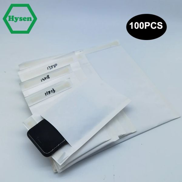 Mailers Hysen 100pcs White Kraft Paper Paper Bubble Mailed Enveloppe pour téléphone portable Sacs d'expédition Bubble Mailer Enveloppe Sacs