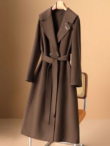 Maillard Jiaxing Double face manteau en cachemire femmes hiver européen haut de gamme style occidental Long manteau en laine 231221