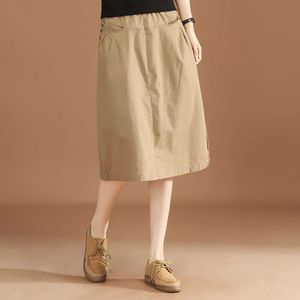 Maillard halflange rok voor dunne zomerkleding voor dames, nieuwe retro artistieke rechte buis afslankende a-lijn rok OP8856