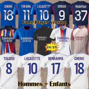 Maillot de voet Lyon Jersey 24 25 Benrahma Sarr Nuamah Maillot Ol Aouar Tagliafico voetbal Shirts 2024 Maillot Lyonnais Poter Traore Man Kids Kits Equipment