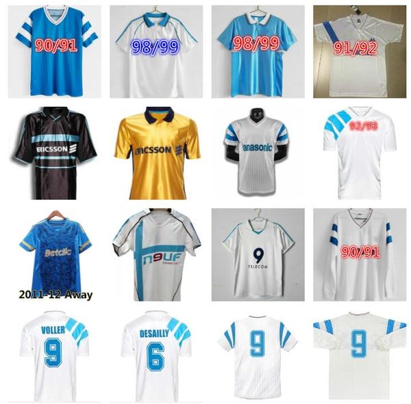 Marseille Maillot de foot DROGBA L.BLANC maillot de football rétro 1990 1991 1992 1993 1998 1999 2000 2003 2004 2005 PIRES vintage Football Shirt BOLI PAPIN RIBERIE