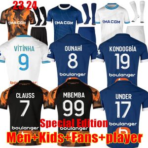 maillot foot MarseilleS 23 24 nouveaux maillots de football CUISANCE GUENDOUZI ALEXIS PAYET maillots de football hommes et enfants VERETOUT sous OM Olympique Vitinha fans joueur CLAUSS