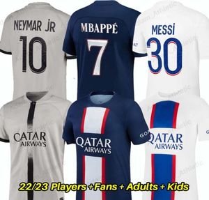 Maillot Paris Mbappe Neymar Jerseys 22 23 Messis Sergio Ramos Voetbalshirts Spelerversie Heren Kinderkit Hakimi Lparedes Marquin4286939