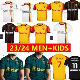 Maillot RC Lens 23 24 Jerseys de fútbol Local Visitante Saint-Barbe Especial KAKUTA FULGINI DIOUF SPIERINGS GANAGO SOTOCA WAHI 9 Camiseta de fútbol Fans TERCERO LEJOS Kit para niños y hombres