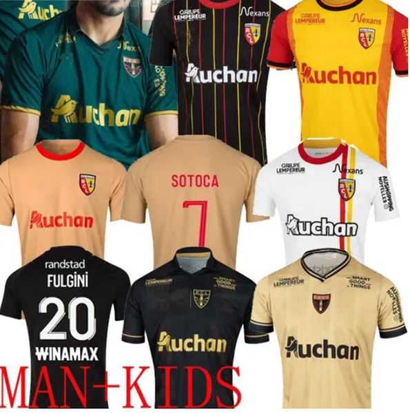 Maillot RC Lens 23 24 Maillots de foot domicile jaune Saint-Barbe spécial OPENDA GANAGO SOTOCA hommes Maillot de foot ESTOR PEREIRA DA COSTA FRANKOWSKI Survêtement de football