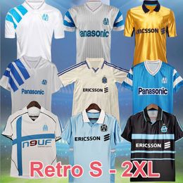 Maillot Retro Marseilles Soccer Jerseys 1990 1991 1992 1993 1998 1999 2000 2005 2005 2006 2012 PIRES VINTAGE CANTONA WADDLE PELE PAPIN BOLI 90 91 92 93 93 94 Voetbalkshirt