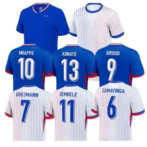 Maillots De Football Soccer Jerseys FRANÇAIS BENZEMA MBAPPE GRIEZMANN POGBA 2024 Francia Hommes Enfants KIMPEMBE FEKIR Maillot Femmes Chemise Hommes Jerseys