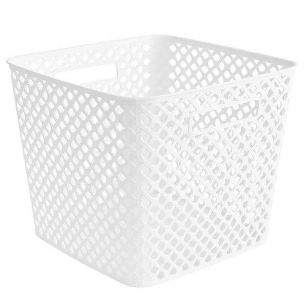 Piliers 13 panier de rangement décoratif cube blanc 240327