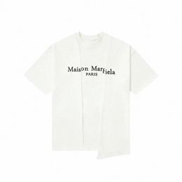 Mais Margiela t Shirts Men T-shirt Causale printontwerper T-shirts Ademende Cott Korte mouw US MAAT S-XL A57L#