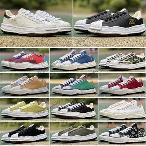 Maison Mihara Yasuhiro MMY Shoes OG Sole Toe Cap Canvas Lowcut Sneaker Plataforma para hombre Mujer Cuero Suede White Black Casual Sneakers