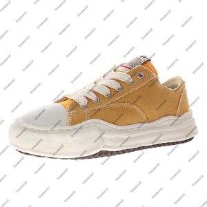 Maison Mihara Yasuhiro Peterson Zapatos de lona sobre teñidos para hombre Zapatillas lavadas MMY Zapato de plataforma vintage de diseñador para hombre Zapatillas de deporte para mujer Plataformas para mujer en amarillo