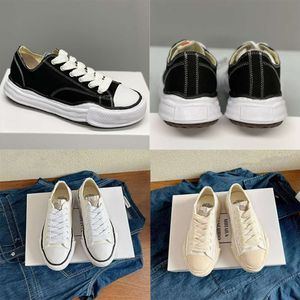 Maison sneakers ontwerpers mannen canvas schoenen vrouwen casual trainers zwart witte lage stijl sportschoenen met doos 556